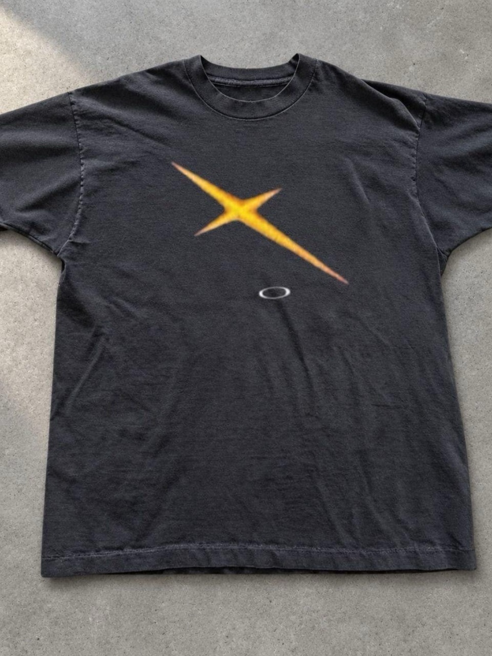 Gildan Black Short Sleeve Tee with Yellow Starburst Graphic